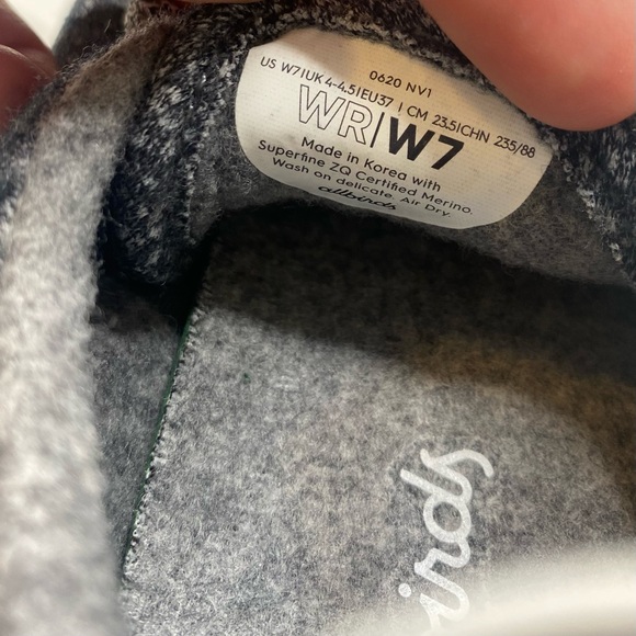 Allbirds Wool Runners in Natural Grey Light Grey Sole Lace Up Sneakers Shoes 7 - Picture 12 of 13